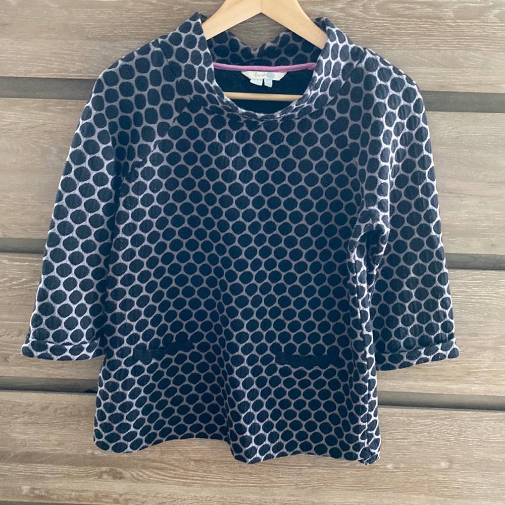 Stylish Boden cowl neck top with pockets